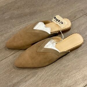 Rag & Co Mule Tan Suede Size 7 NWT